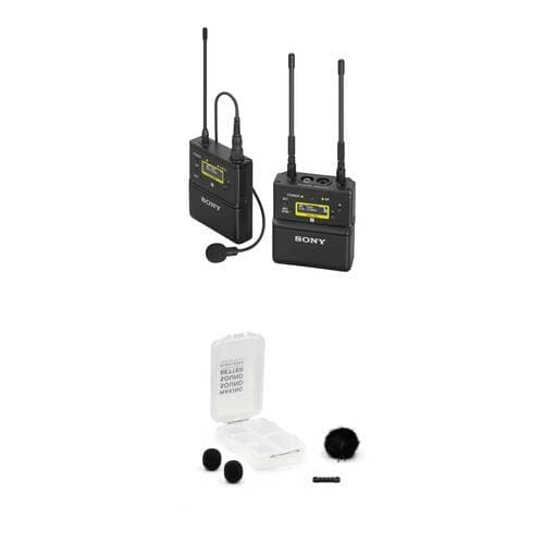 Sony UWP-D21 Camera-Mount Wireless Omni Lavalier Microphone System Kit (UC25: 536 to 608 MHz, Black Outdoor Kit)