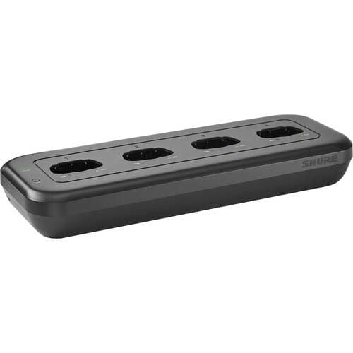 Shure MXWNDX4 Networked 4-Bay Charging Station for MXW neXt Bodypack, Handheld &amp; Boundary Wireless Microphone Transmitters
