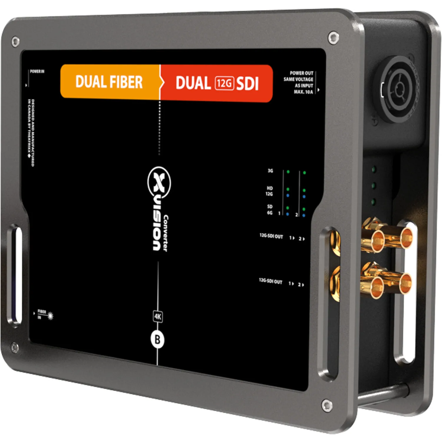 Theatrixx Technologies Dual Channel Fiber to 12G-SDI (PT1 In/Thru, Multimode, OpticalCON Quad)