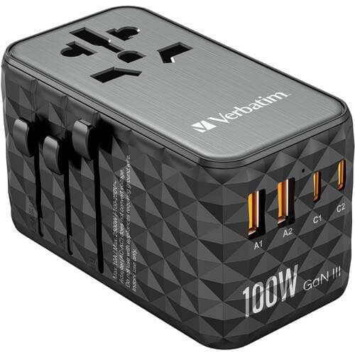 Verbatim UTA-09 70W 5-Port USB GaN III Universal Travel Adapter
