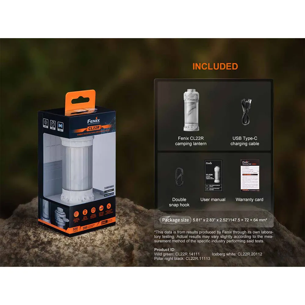 Fenix Flashlight CL22R Rechargeable Lantern (Polar Night Black)