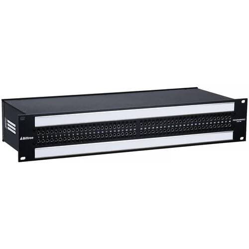 Bittree 2 RU 2x48 Mono-Spaced Audio Patch Panel with E3 Connectors &amp; Two Over/Under Type Designation Strips (7" Deep Chassis)