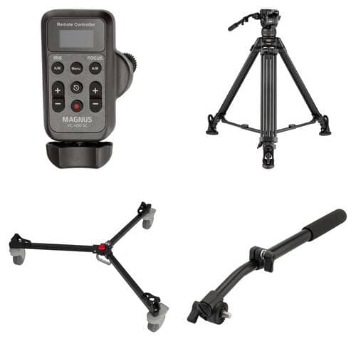 Magnus Wireless LANC Controller with REX VT-6000 Tripod, Telescoping Pan Handle &amp; Dolly Kit