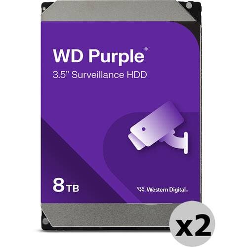 WD 8TB Purple 5640 rpm SATA III 3.5" Internal Surveillance HDD (Retail, 2-Pack)