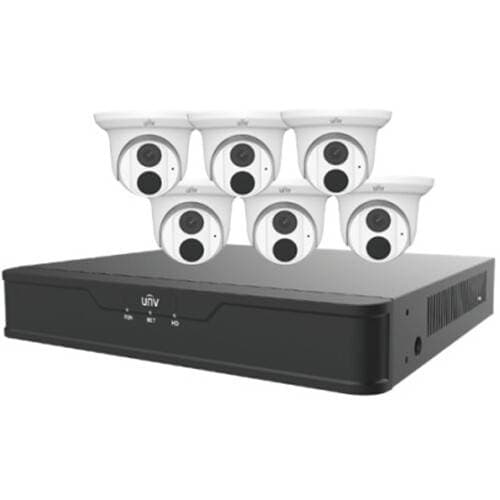 Uniview Dual Light 8-Channel Surveillance Kit with 6 x 4MP Turret Domes