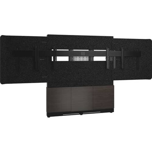 Middle Atlantic Forum Display Stand - 66"W 3-Bay 2-76-85"Displays (Dark Finish)