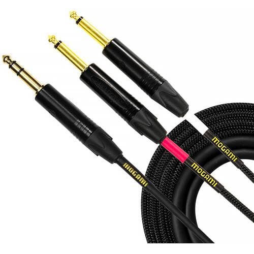 Mogami Gold Insert or Left/Right Split TRS to Dual TS Cable (20')