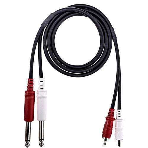 Mogami PuroFlex Dual RCA Male to Dual 1/4" TS Male Stereo Cable (3')