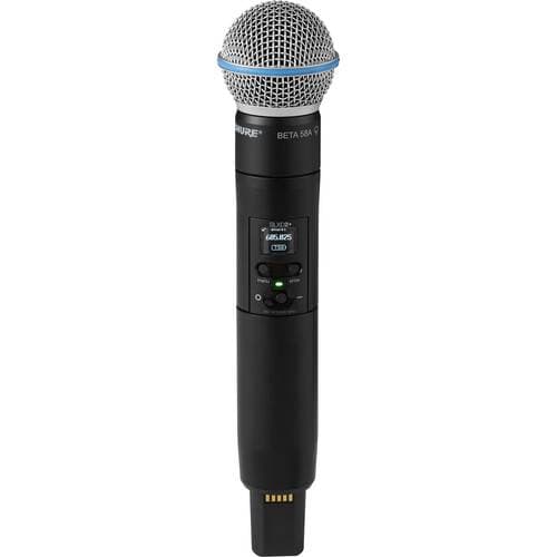 Shure SLXD2+ Digital Wireless Handheld Transmitter with Beta 58A Supercardioid Capsule (TAA Compliant, G57: 470 to 608 MHz)