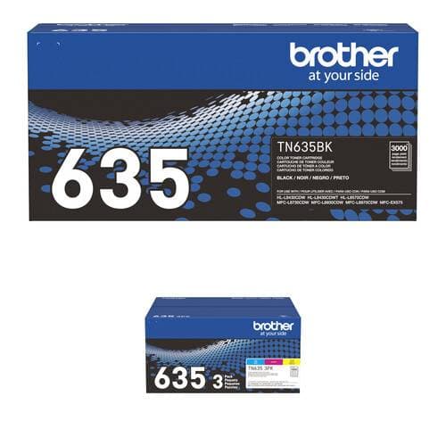 Brother TN635 Standard Yield Toner Cartridge Kit (Black, Cyan, Magenta, Yellow)