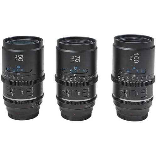 Sirui Astra T1.8 1.33x AF Anamorphic 3-Cine Lens Kit (Sony E, Neutral Flares)