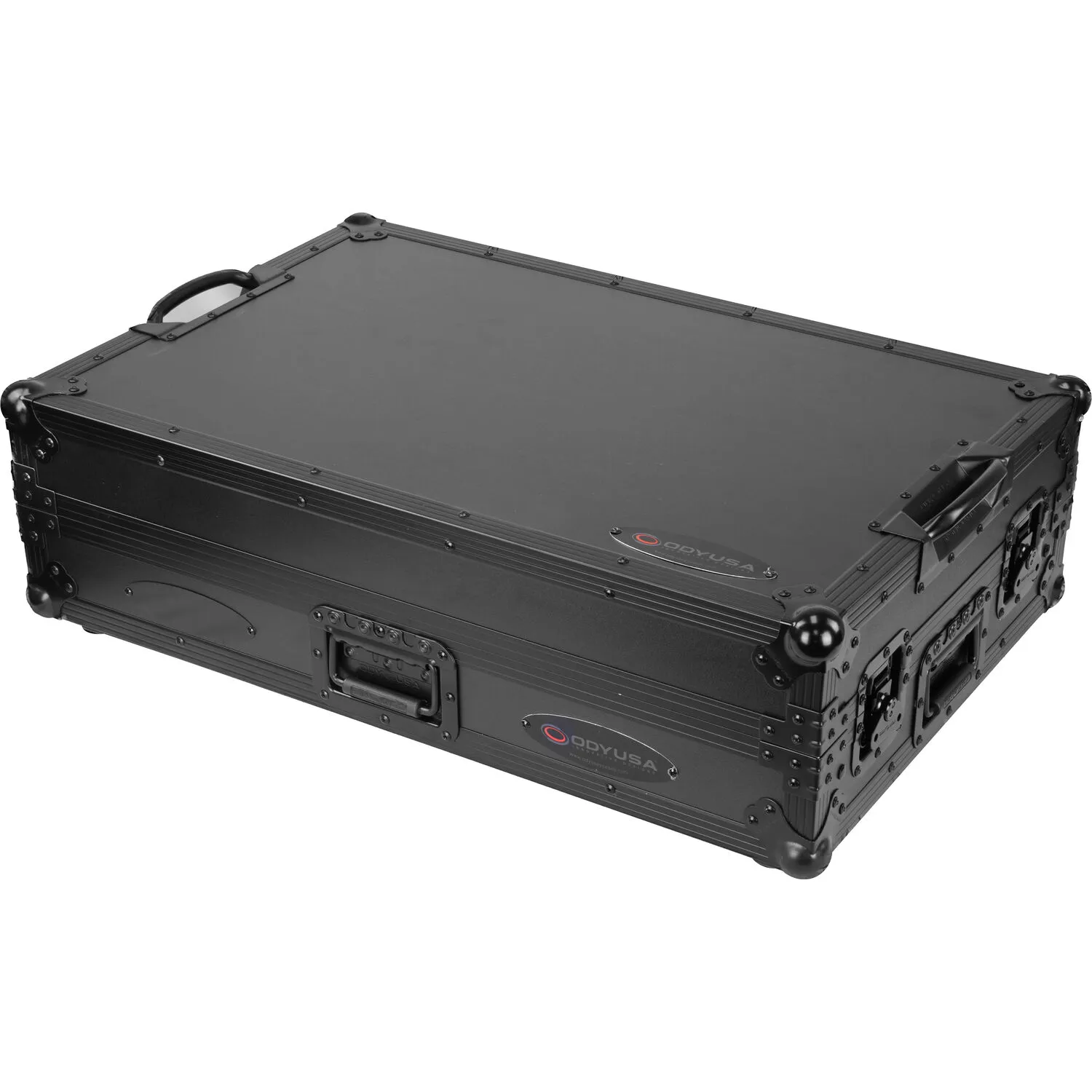 Odyssey Case for Pioneer DJ DDJ-FLX10 with Glide-Style Laptop Platform and Wheels (All Black, 1 RU)