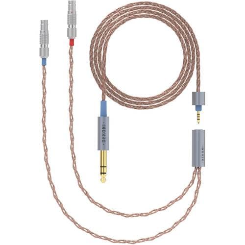 Dekoni Audio Ensemble PCUHD Copper Twist Jacket Unbalanced 1/4" to Dual 2-Pin LEMO Connector Modular Cable System (52")