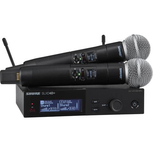 Shure AD4D-US Axient Digital Dual-Channel Wireless Microphone System with Two ADX2/B58A Handheld Transmitters, ShowLink &amp; Charger (G57: 470 to 616 MHz)