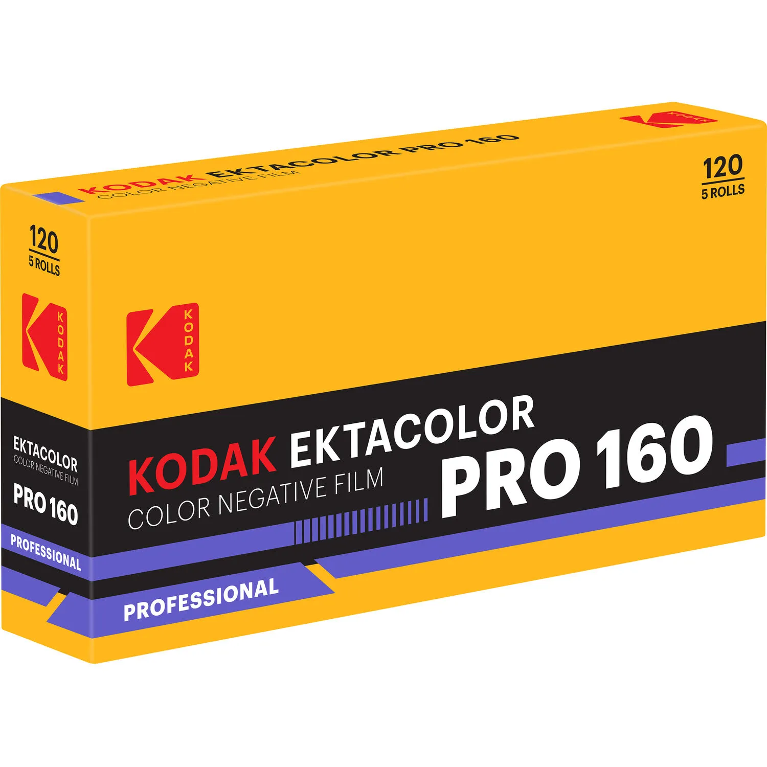 Kodak Ektacolor Pro 160 Color Negative Film (120 Roll Film, 5-Pack)
