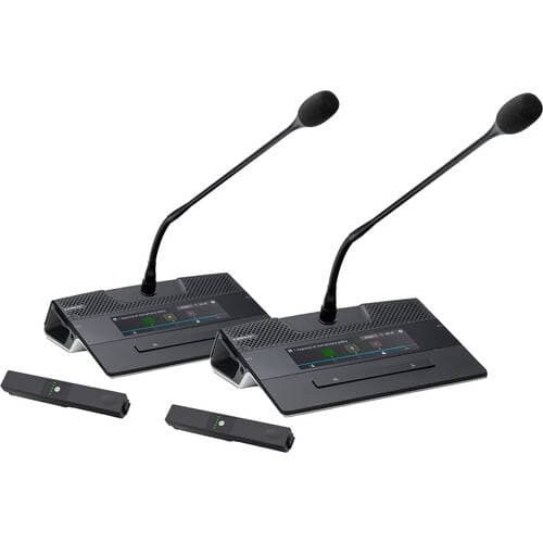 TELEVIC Mike PLM401F 16" Flex Gooseneck Microphone with Confidea Flex G4 Touchscreen Base Station (2-Pack)
