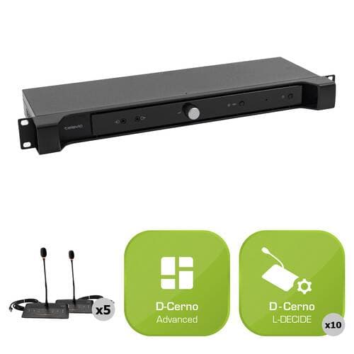 TELEVIC D-Cerno Decide Voting System Bundle for Meetings with 10 Microphones and Base Stations