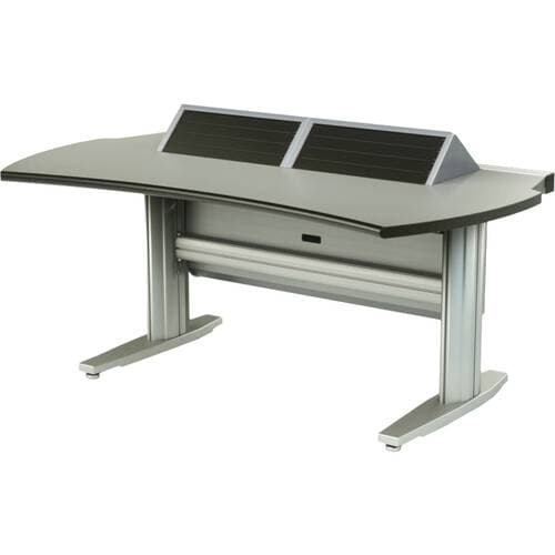 TBC Fixed Height 3Bay Console/2-4U Metal Turrets, Aluminum TracMount/Steel Cable Core/Front + Rear Door