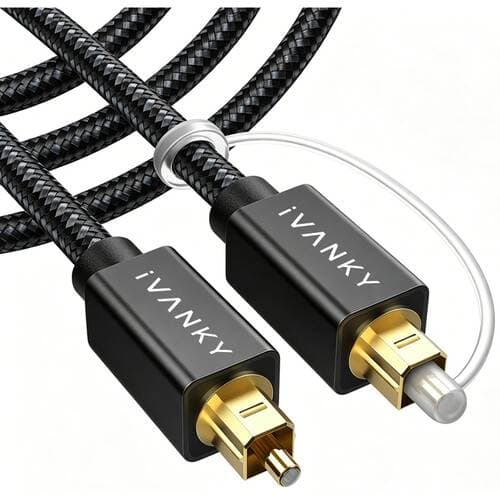 iVANKY Optical TOSLINK Audio Cable (15', Gray/Black)