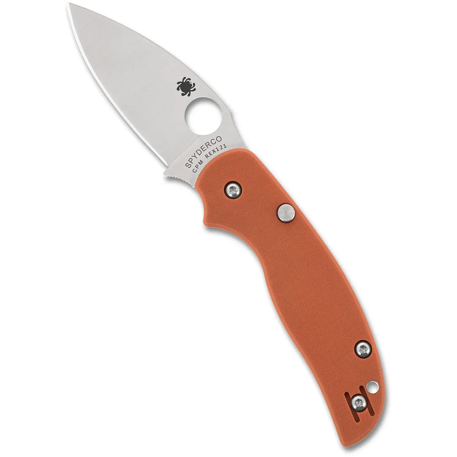 Spyderco Sage 6 Folding Knife Alzheimer's (Satin Blade, Burnt Orange G10 Handle)