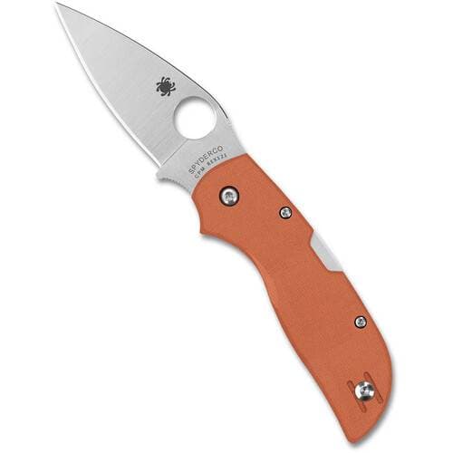 Spyderco Chaparral Folding Knife (Satin Blade, Burnt Orange G10 Handle)