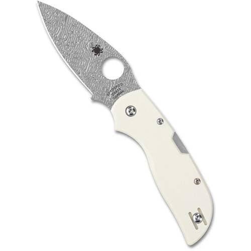 Spyderco Chaparral Folding Knife (Damasteel Blade, Ivory G10 Handle)