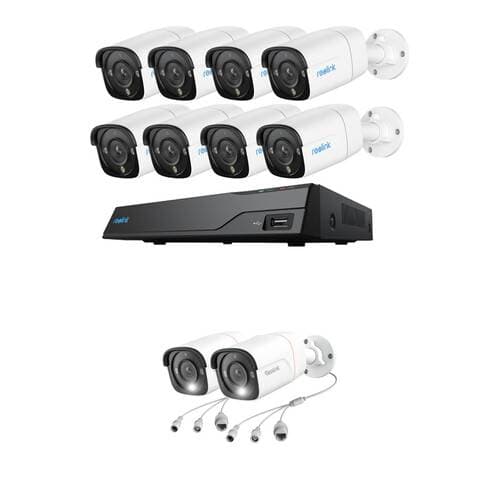 Reolink NVS16-12MB8 16-Channel 12MP NVR with 4TB HDD &amp; Ten 12MP Bullet Cameras