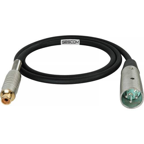 Sescom SC100XRJ Canare Star-Quad XLR Male to RCA Female Audio Cable (100', Black)