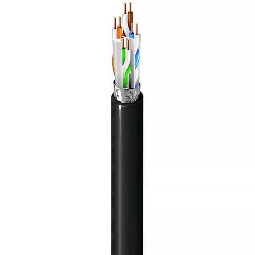 West Penn 254346AF Cat 6a Bulk Ethernet Cable (1000', Black)