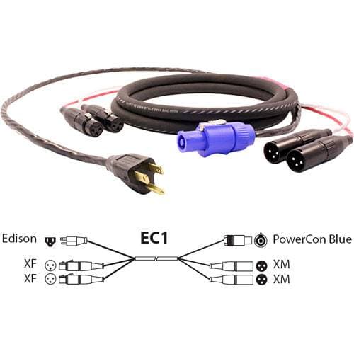 Pro Co Sound EC1 Siamese Twin AC and Audio Combo Cable (100')