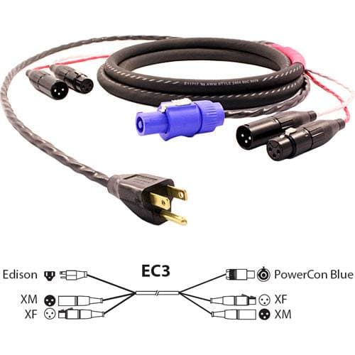 Pro Co Sound EC3 Siamese Twin AC and Audio Combo Cable (100')