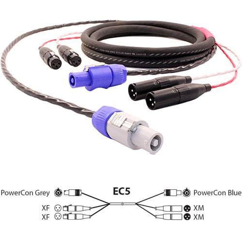 Pro Co Sound EC5 Siamese Twin AC and Audio Combo Cable (100')