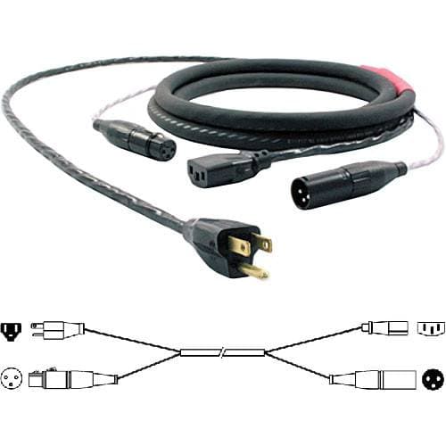 Pro Co Sound EC13 Siamese Twin AC and Audio Combo Cable (100')