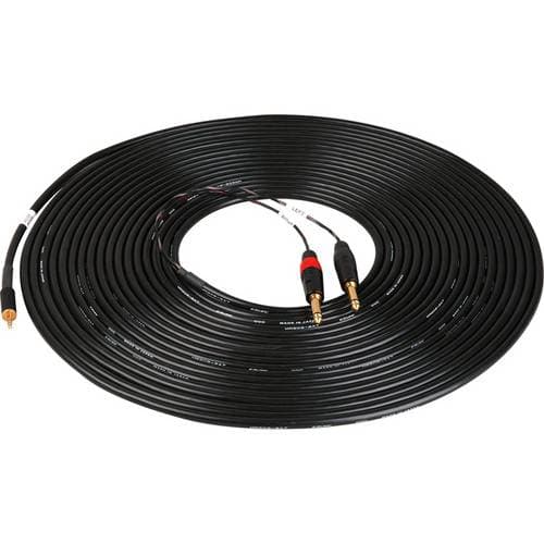 Sescom SES-IPOD-QTRM50 3.5mm Stereo to Dual 1/4" Mono Audio Cable (50')